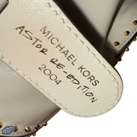 MICHAEL_KORS Light Cream Astor Large Studded Leather Tote Bag/Shoulder Purse NEW - Picture 13 of 16